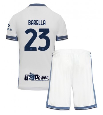 Inter Milan Nicolo Barella #23 Borta Kläder Barn 2024-25 Kortärmad (+ Korta byxor)